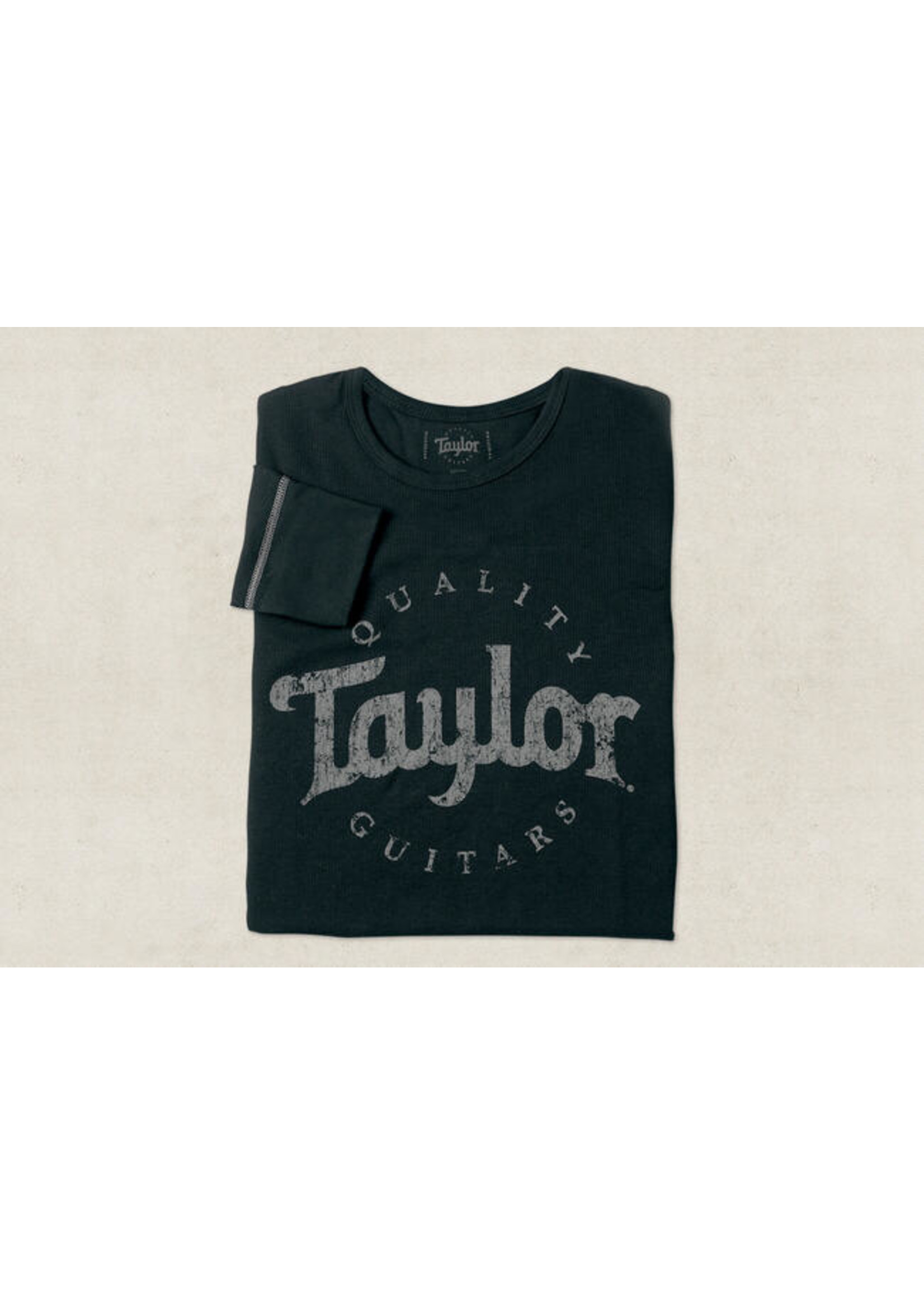 Taylor Men's LS Thermal,Aged Logo,Black-XXL Black/Grey