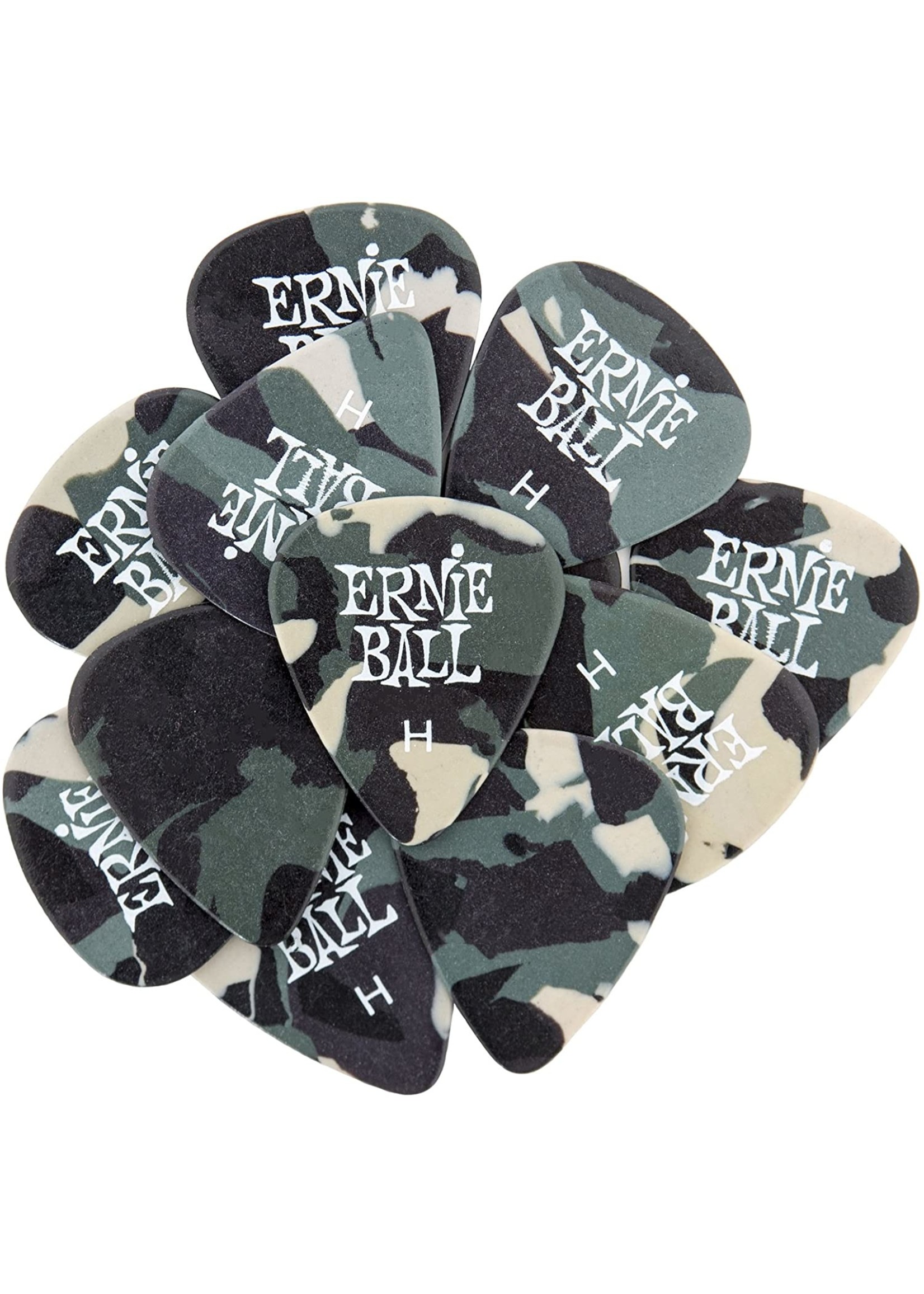 ernie ball Ernie Ball Camouflage Cellulose Picks Heavy 12-pack