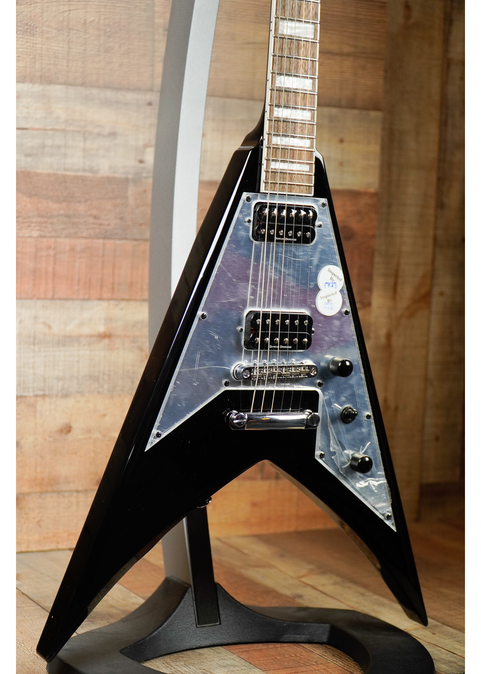 Jackson Jackson X Series Signature Scott Ian King V™ KVXT, Gloss Black with  Mirror Pickguard