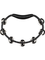 MEINL HEADLINER ® SERIES MOLDED ABS TAMBOURINE, BLACK, SINGLE ROW, STAINLESS STEEL JINGLES - HTBK