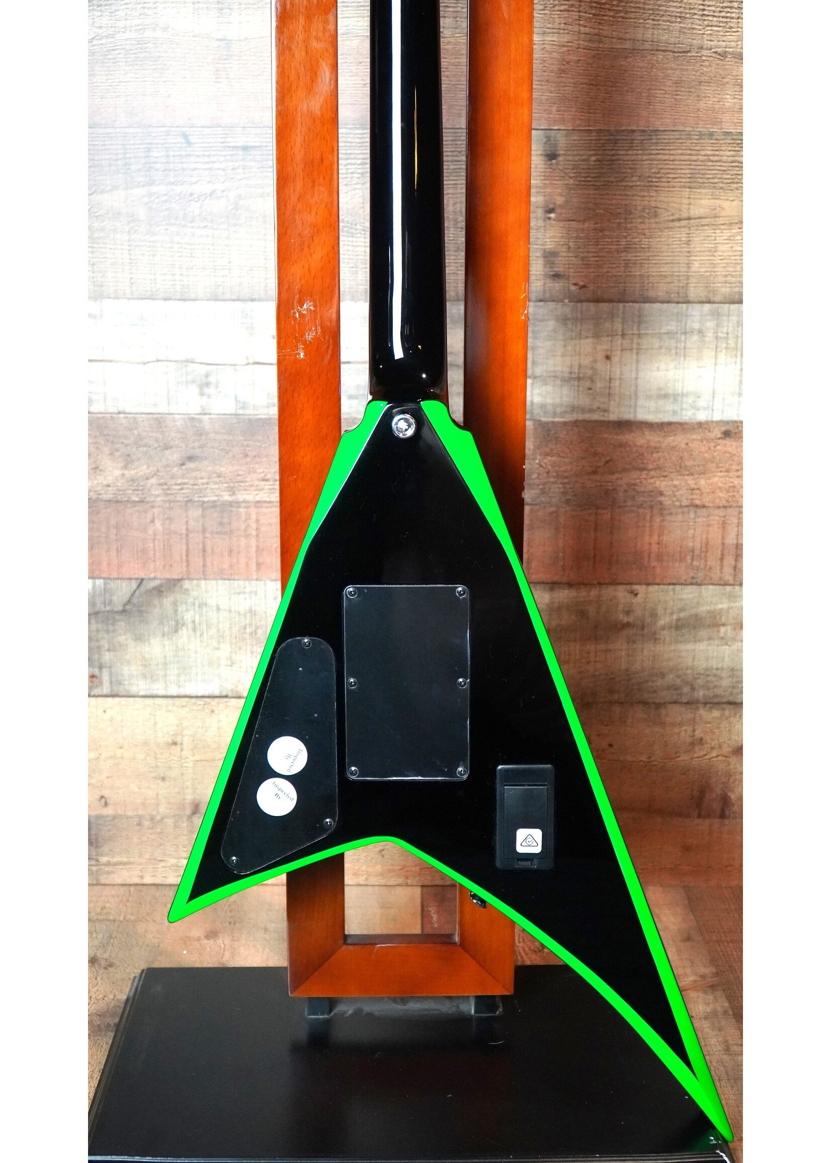 Jackson Jackson X Series Rhoads RRX24 , Laurel Fingerboard, Black with Neon Green Bevels