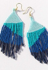 Ink & Alloy Blue Ombre Fringe Earrings