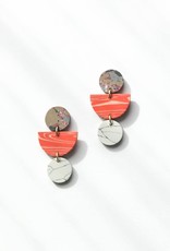 Rover & Kin Peach Geo Clay Earrings
