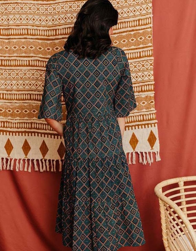 Mata Traders Thais Tiered Tapestry Dress