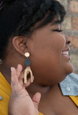 Fair Anita Slate + Gold Arch Earrings