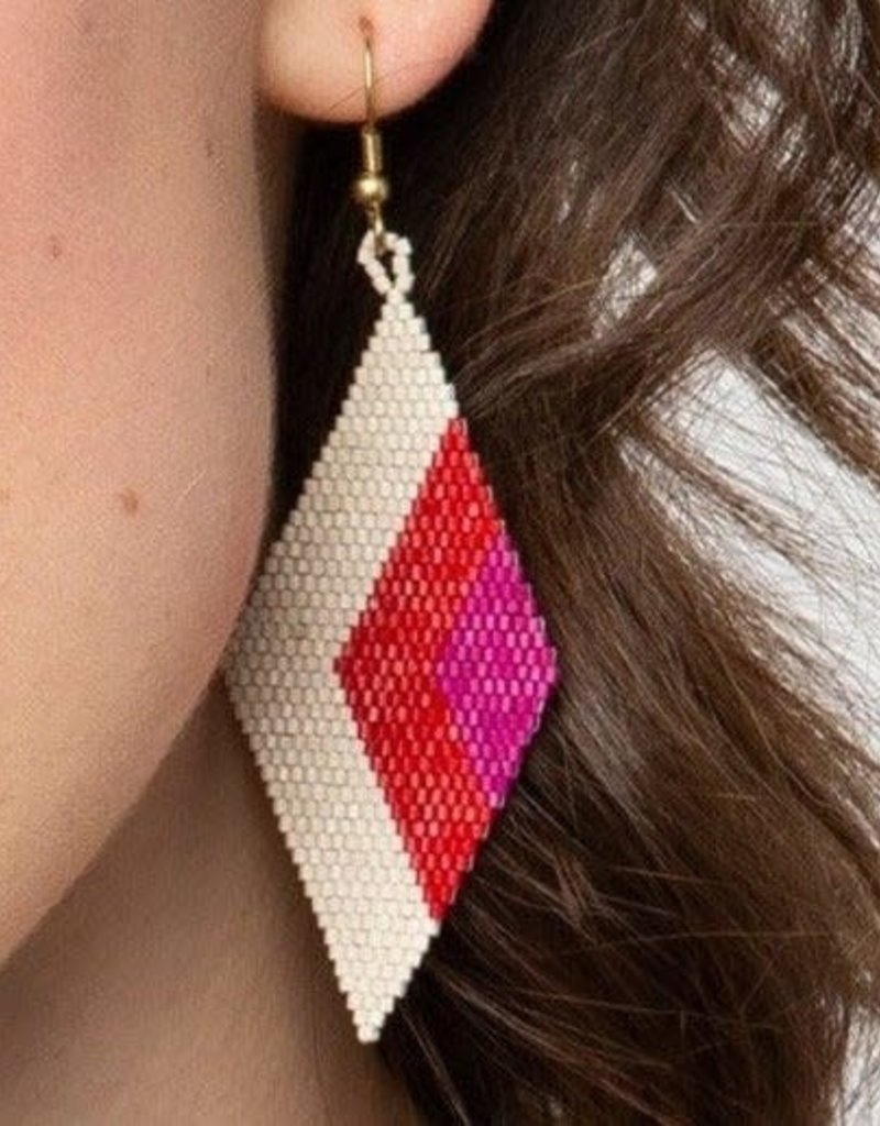 Ink & Alloy Scarlet and Magenta Luxe Diamond Earrings