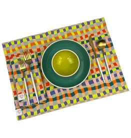 Collective Heart Groovy Grid Print Placemats (2)