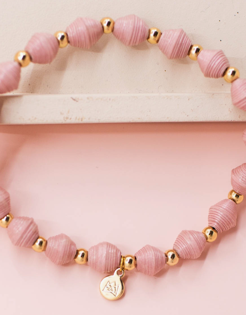 Dreamer & Co Dusty Pink Tiny Hoop Bracelet