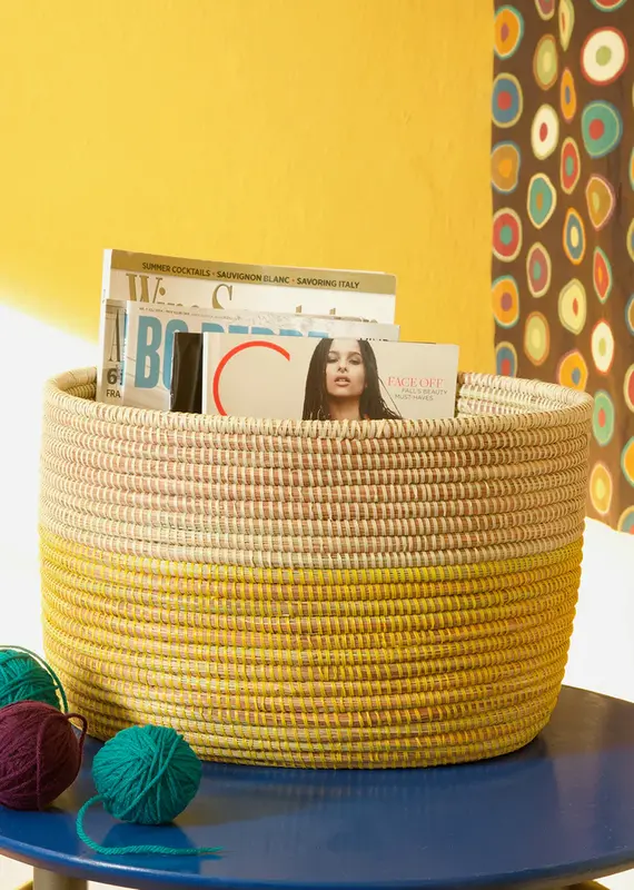 Swahili Modern Lemon Dipped Knitting Basket