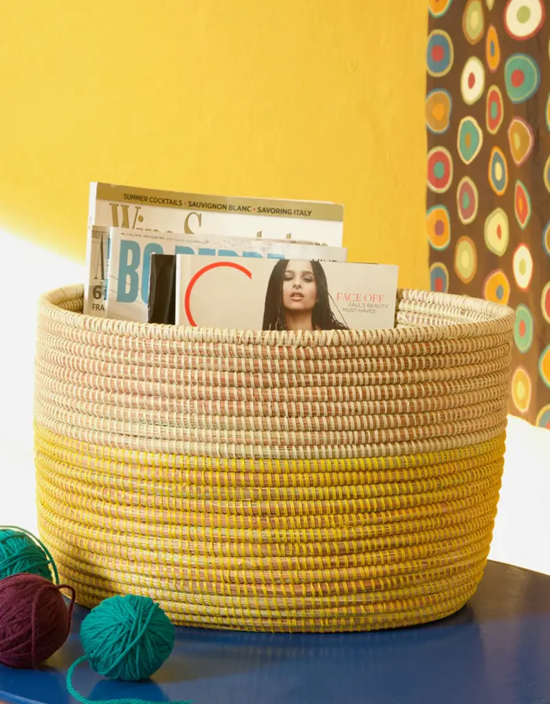 Swahili Modern Lemon Dipped Knitting Basket