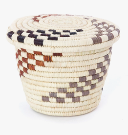 Swahili Modern Rwenzori Tiny Trove Basket with Flat Lid
