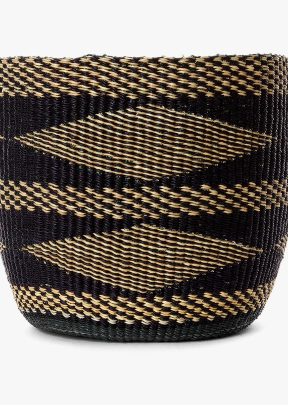 Swahili Modern Lace Weave Midnight Woven Bin