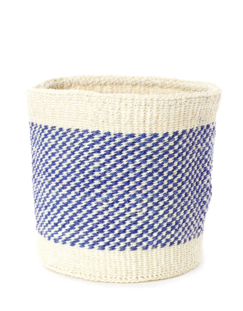 Swahili Modern  Periwinkle Sisal Basket