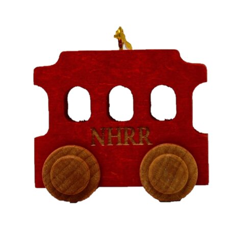 New Hope Railroad Wooden Trolley Ornament, 2"