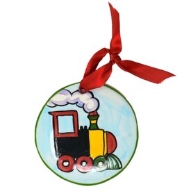  New Hope & Ivyland Round Ceramic Train Ornament, 3.5"