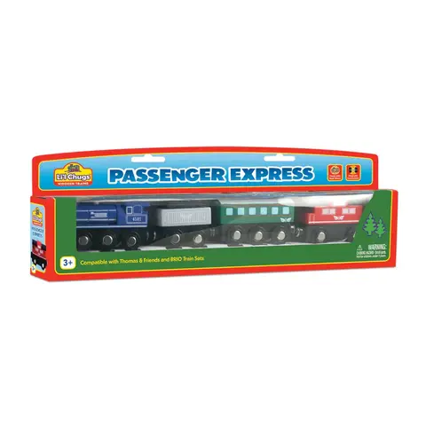 Lil Chugs Wooden Passenger Express Train Set