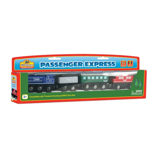  Lil Chugs Wooden Passenger Express Train Set
