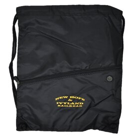 New Hope Railroad New Hope & Ivyland Drawstring Bag, Black