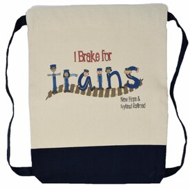 New Hope Railroad New Hope and Ivyland "I Brake For Trains" Canvas Bags