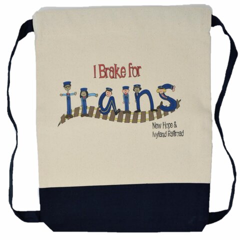 New Hope and Ivyland "I Brake For Trains" Canvas Bags