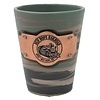 New Hope Railroad Streaked Shot Glasses with Copper Plaque