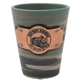  New Hope Railroad Streaked Shot Glasses with Copper Plaque
