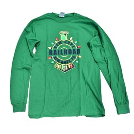 New Hope Railroad New Hope Railroad Adult Long Sleeve Christmas Shirt, Green