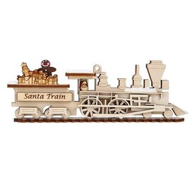  Ginger Cottages Santa Train Wooden Ornament