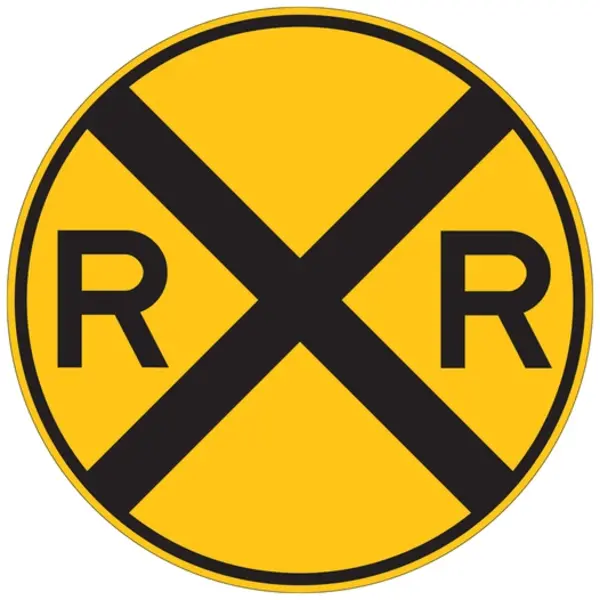  Yellow Metal Railroad Crossing Sign