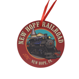 New Hope Railroad New Hope Railroad Round Ceramic Ornament