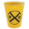 Railroad Crossing Shot Glass, Yellow