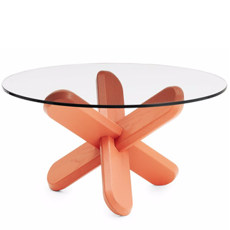 Ding Table - Transparent Glass Coral