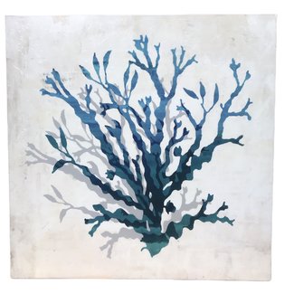 Cerulean Coral II - 24x24 Canvas Art