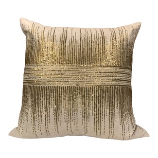 Vionnet Cushion -Gold and Natural - 24x24