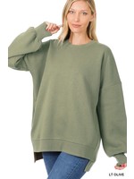 zenana Long Sleeve Hem Sweatshirt 2831