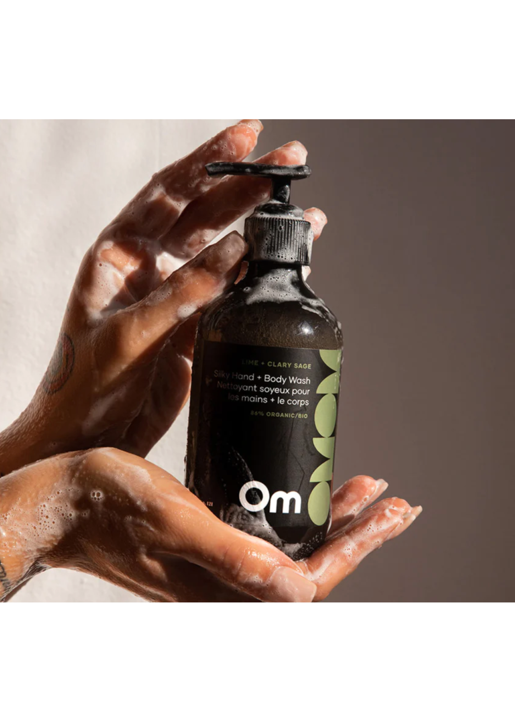 Om Organics Lime + Clary Sage Silky Hand + Body Wash