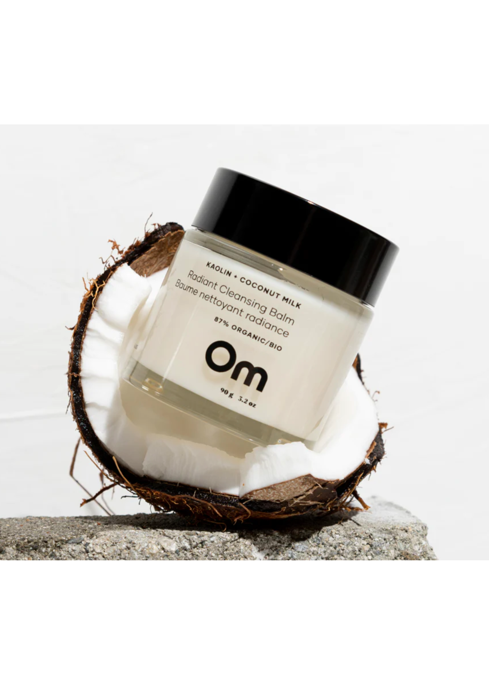 Om Organics Mini Kaolin + Coconut Milk Radiant Cleansing Balm