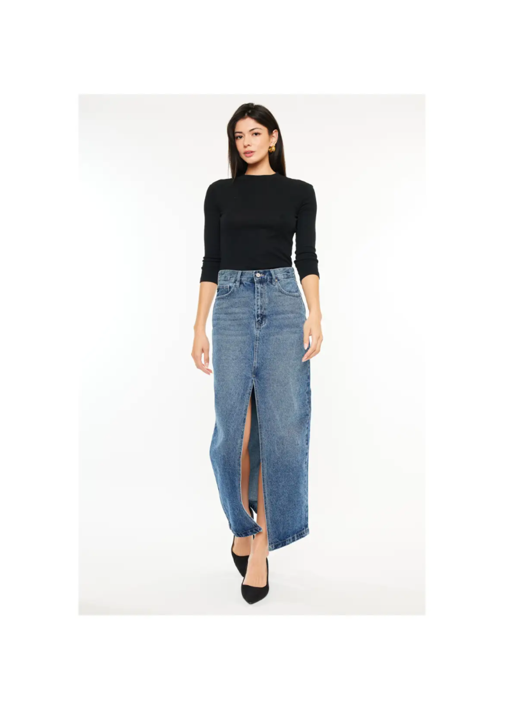 Kancan 90's Maxi Denim Skirt KC7868