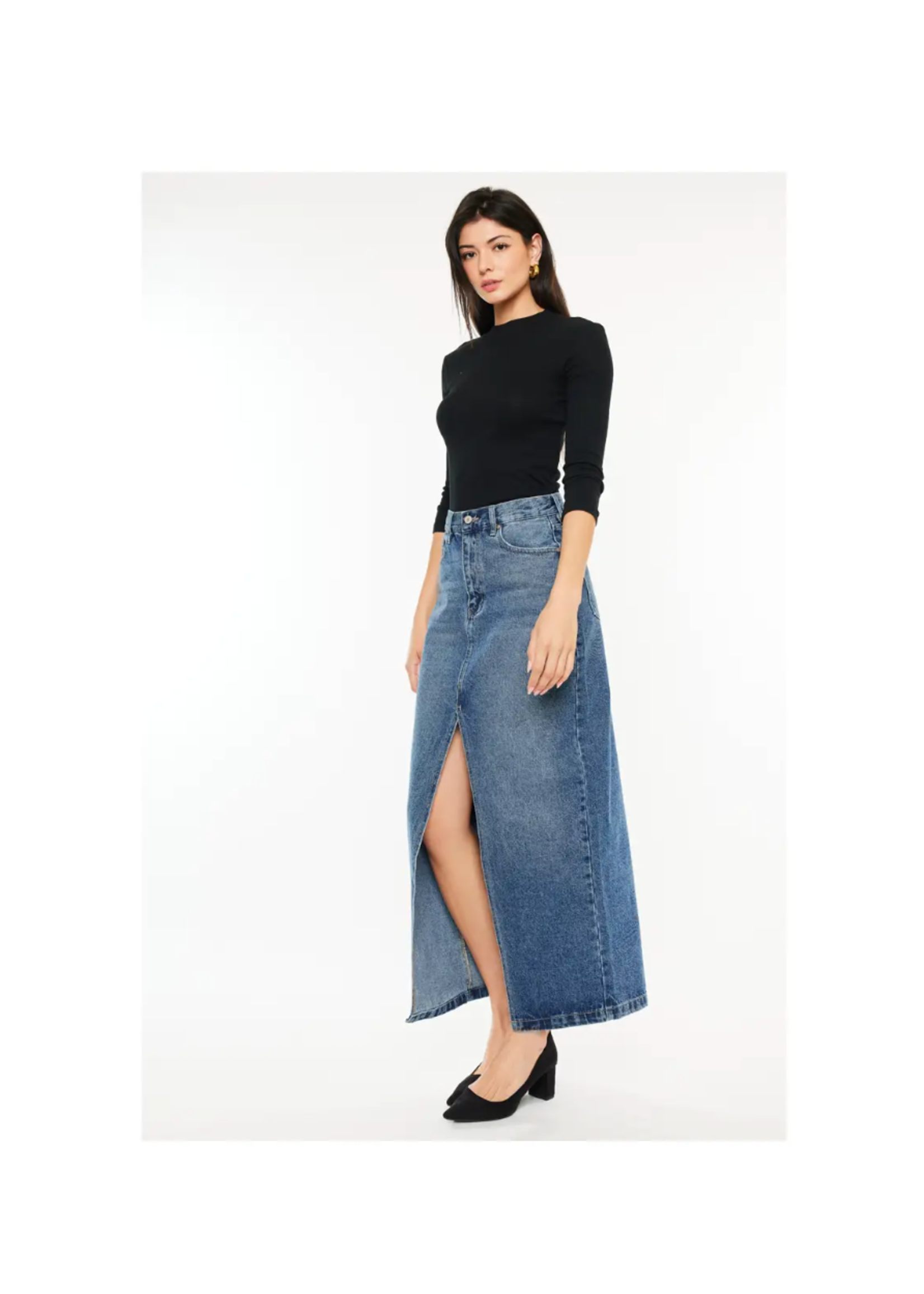 Kancan 90's Maxi Denim Skirt KC7868