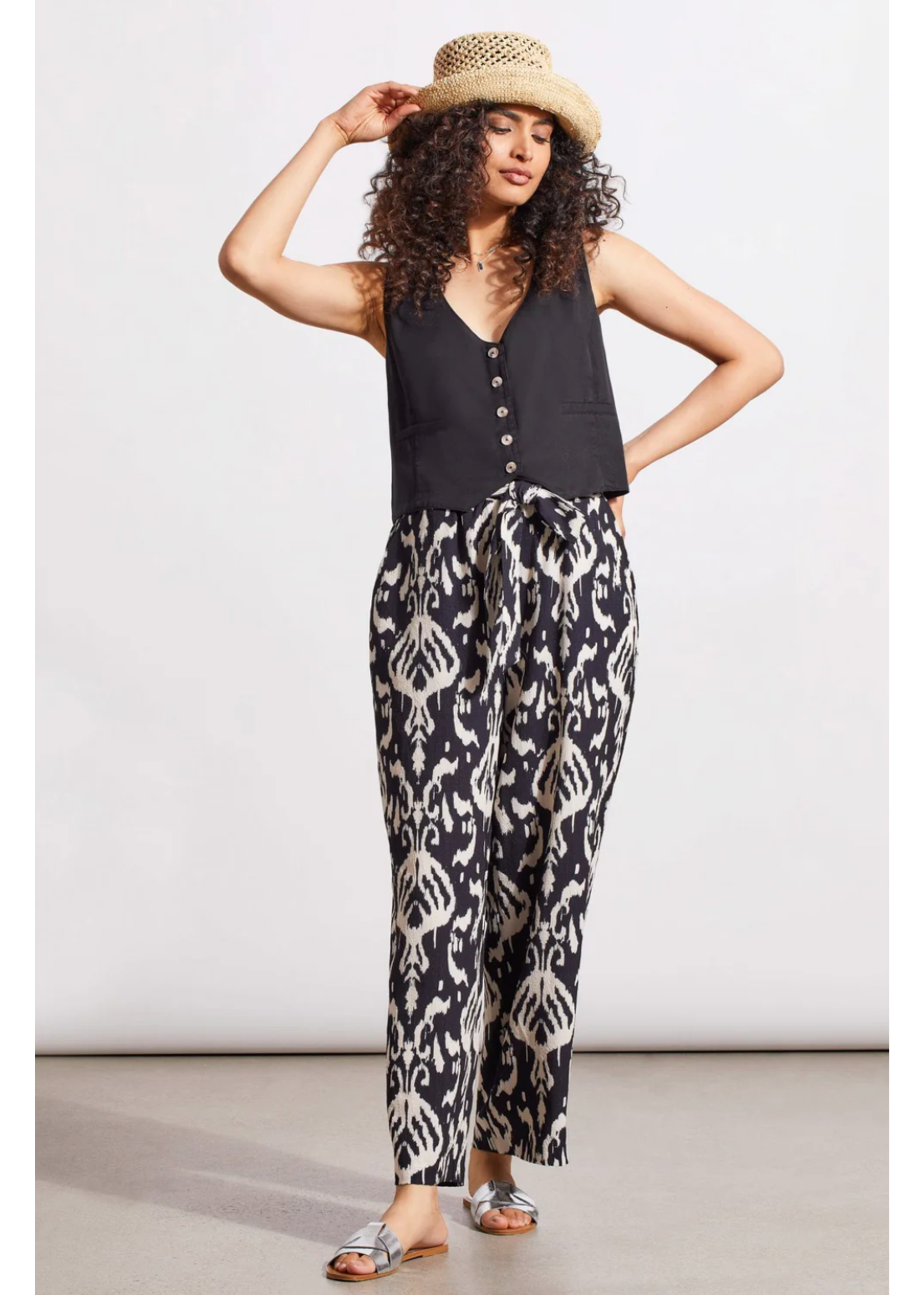 Tribal Pull On Belted Ankle Pant 3693