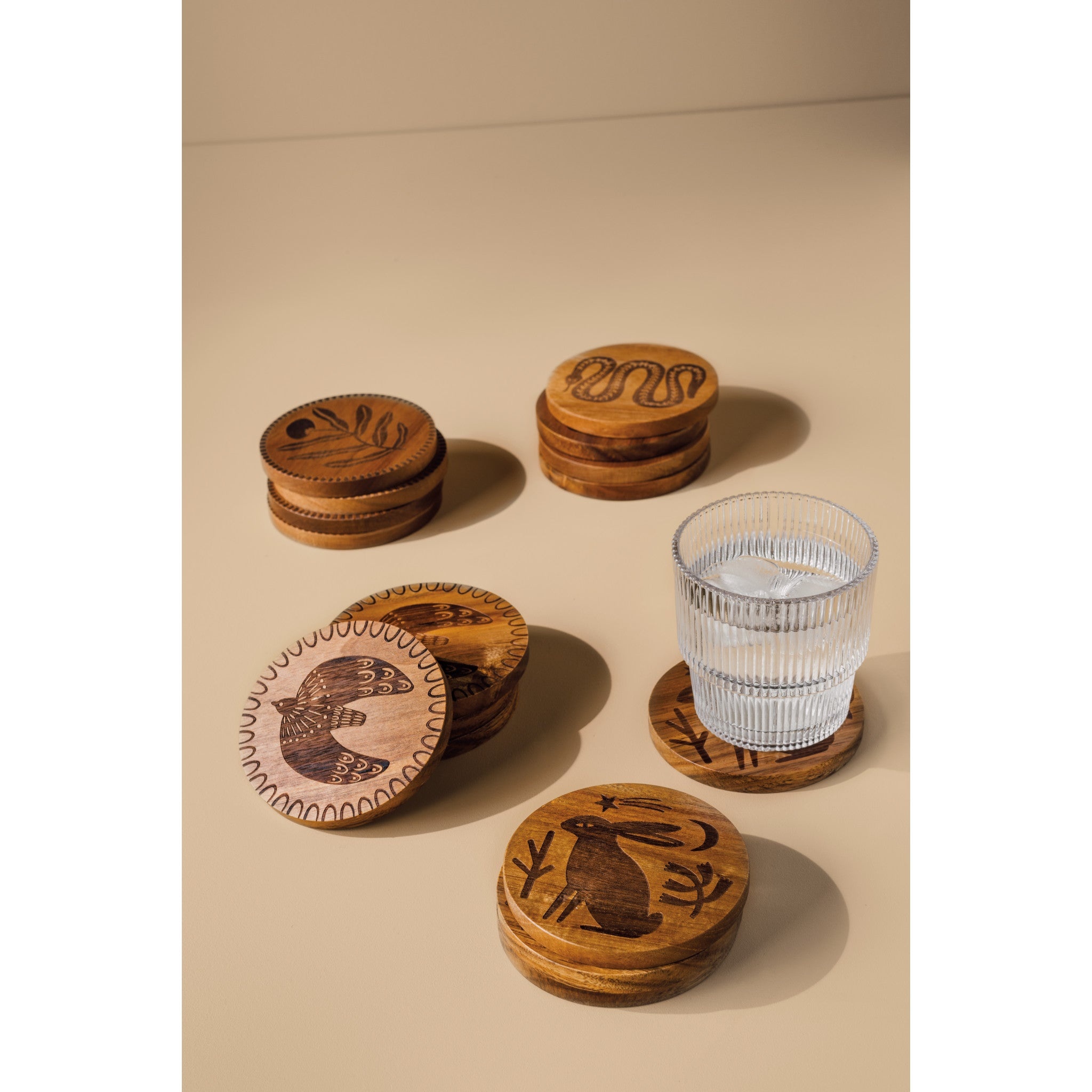 Wood Coaster S/4 - Twig Boutique