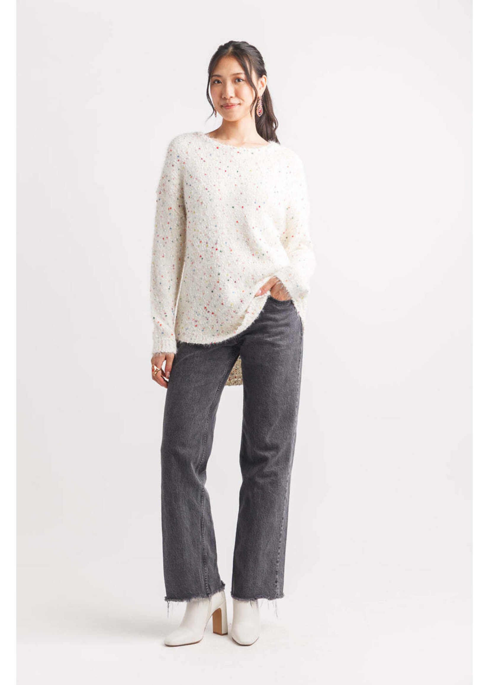 Papillon Speckled Shirt Hem Sweater 19277