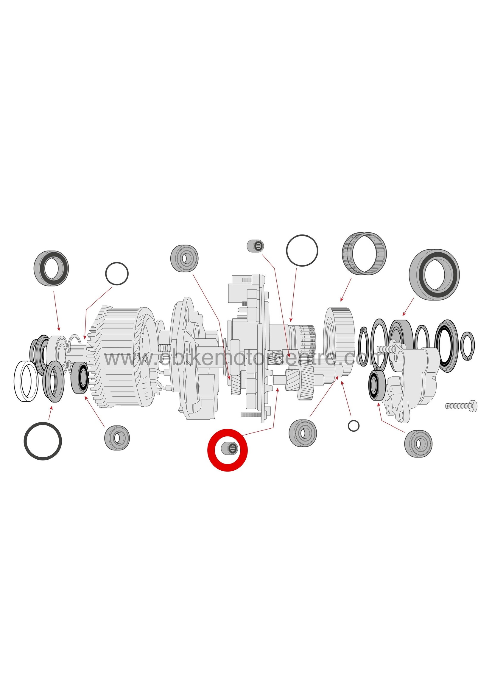 Bosch Bosch Gen 4 - Roulement à aiguilles de l'arbre de transmission, boitier inférieur