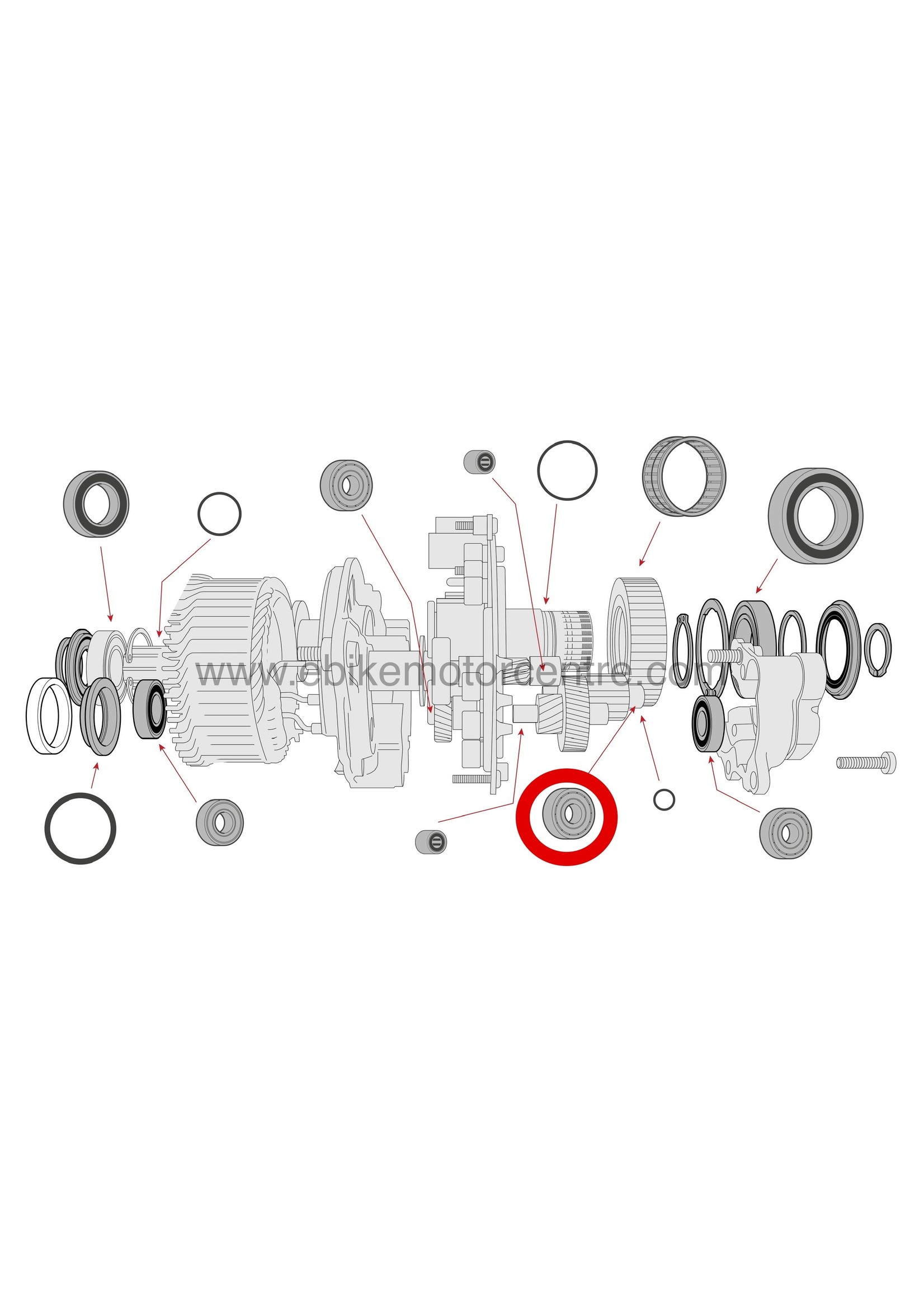 Bosch Bosch Gen 4 - Drive gear support bearing for right hand motor cover