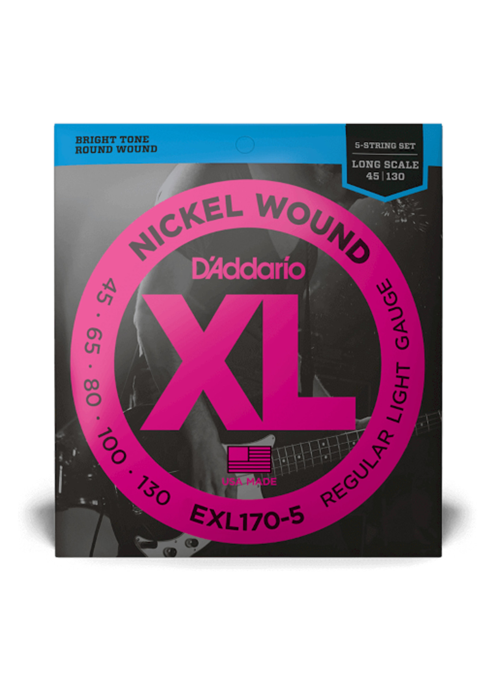 D'Addario D'Addario EXL170-5 Bass Nickel Wound 5-String 45-130