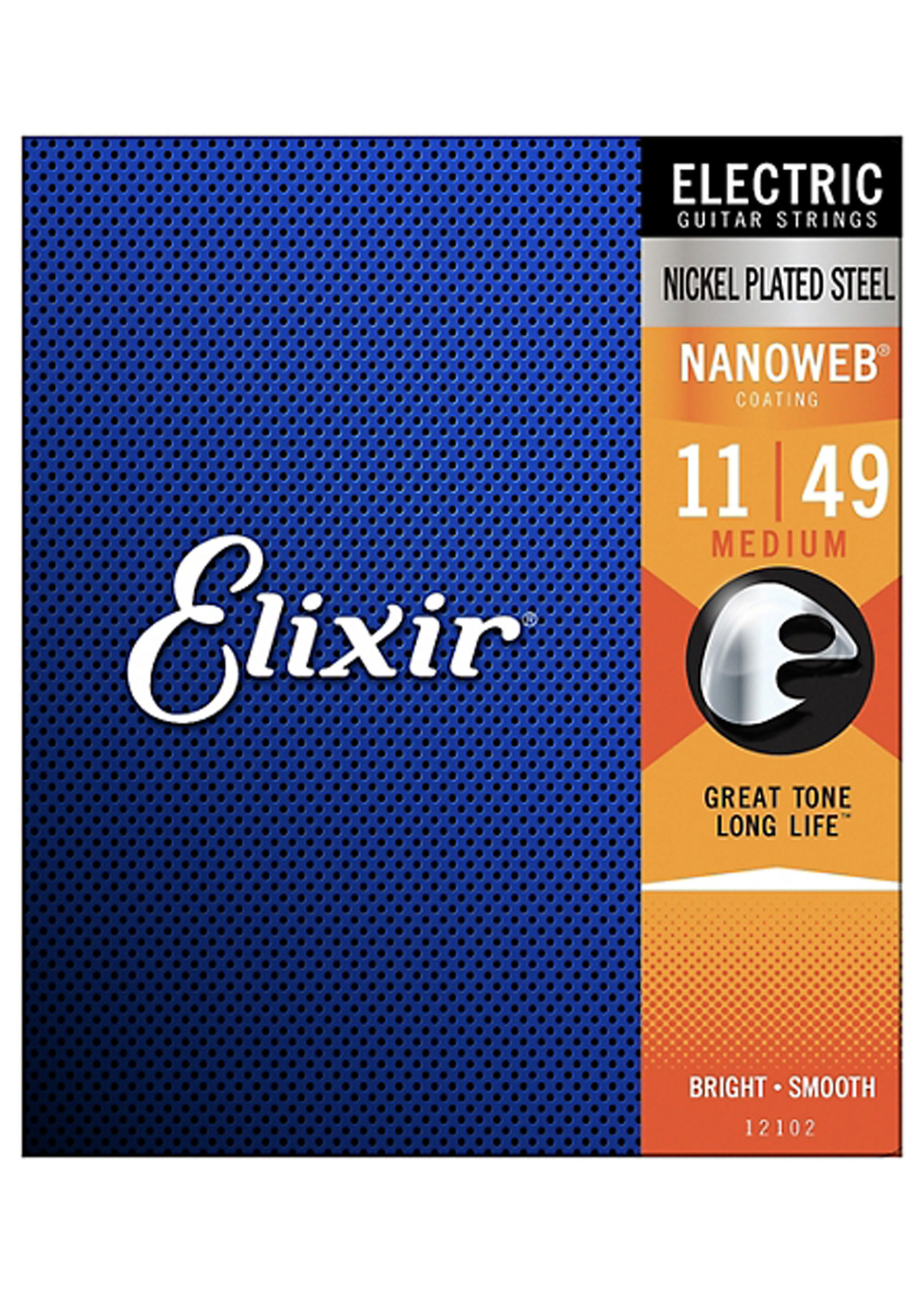 Elixir Elixir Nanoweb Nickel Plate Steel Medium  .011-.049