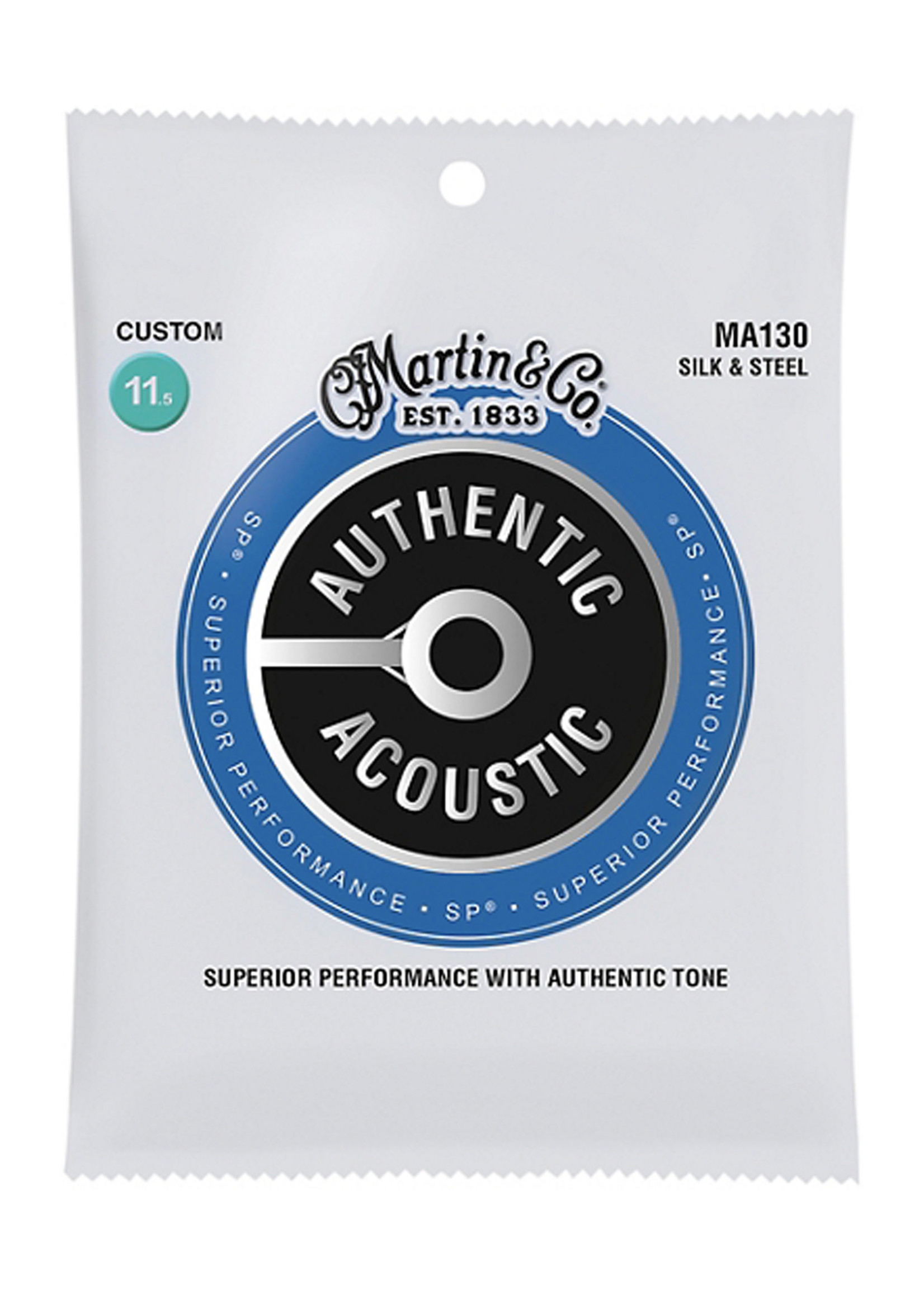 Martin Martin MA130 SP Silk and Steel Authentic Acoustic Guitar Strings Silk and Steel 11.5-47