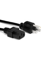 Hosa Hosa PWC-143 Power Cord 18 AWG, IEC C13 to NEMA 5-15P 3 ft