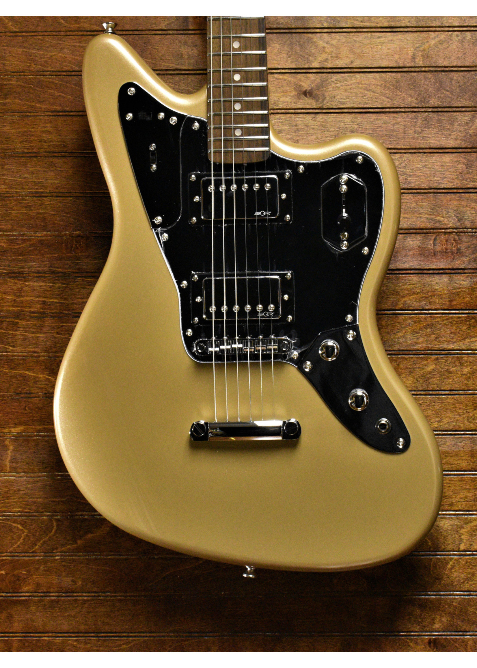 Squier Squier Contemporary Jaguar® HH ST, Laurel Fingerboard, Black  Pickguard, Shoreline Gold