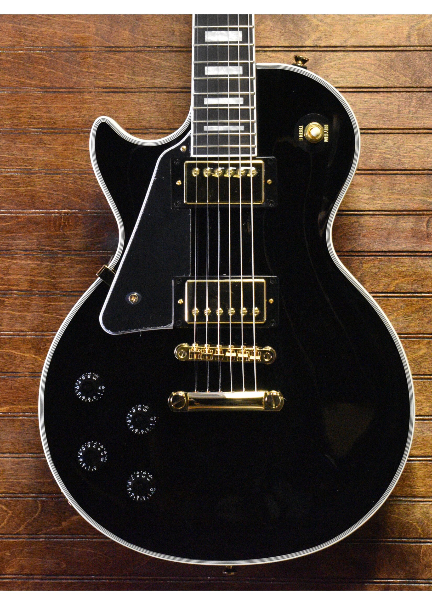 種類左利きレフティーEPIPHONE Les Paul Custom Ebony Lefty 左用 - ギター